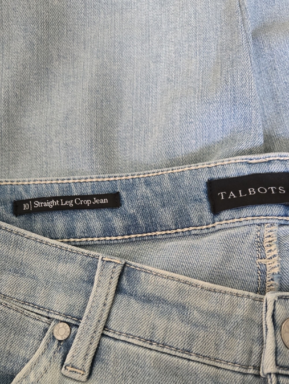NEW Talbots Light Blue Straight Leg Crop Jeans 10 - Picture 5 of 6